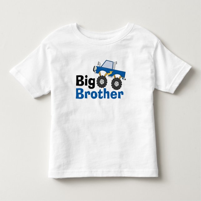 Camiseta De Bebé Camión Monstruo Azul Gran Hermano (Anverso)