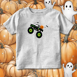 Camiseta De Bebé Camión Monstruo de Halloween Añadir el nombre de l
