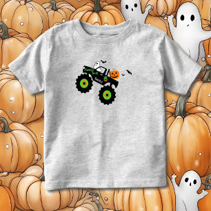 Camiseta De Bebé Camión Monstruo de Halloween Añadir el nombre de l