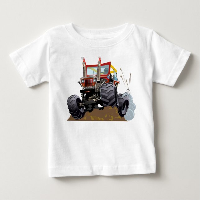 Camiseta De Bebé camión monstruo personalizado (Anverso)