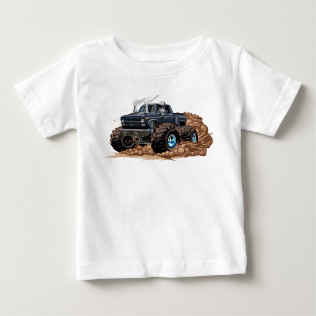 Camiseta De Bebé camión monstruo personalizado (Anverso)