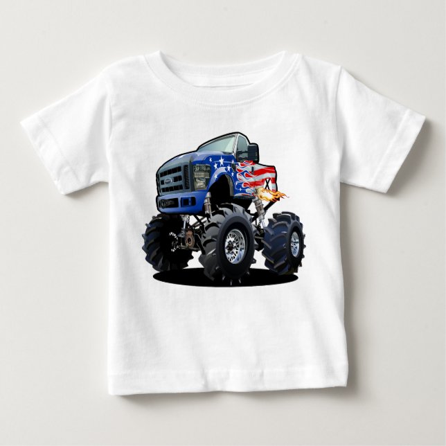 Camiseta De Bebé camión monstruo personalizado (Anverso)