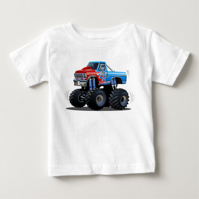 Camiseta De Bebé camión monstruo personalizado (Anverso)