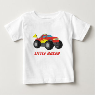 Camiseta De Bebé Camión Monstruo Rojo de Carreras, para Bebés Niños