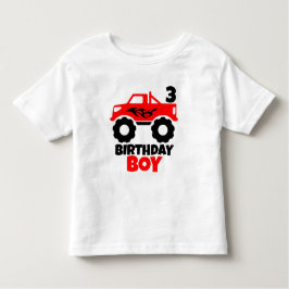 Camiseta De Bebé Camión monstruo rojo de cumpleaños con edad