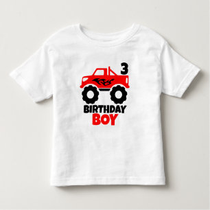 Camiseta De Bebé Camión monstruo rojo de cumpleaños con edad