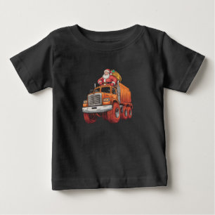 Camiseta De Bebé Camión Monstruo Santa Navidad Xmas Niños 