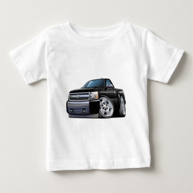 Camiseta De Bebé Camión negro de Chevy Silverado (Anverso)