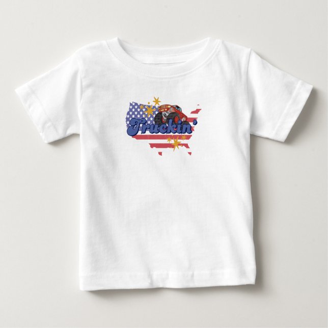 Camiseta De Bebé Camión Patriótico (Anverso)