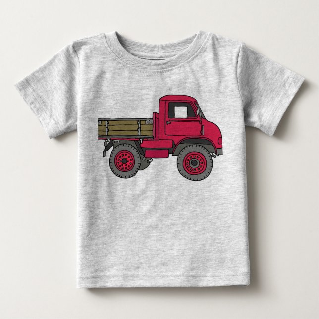 Camiseta De Bebé Camión rojo (Anverso)