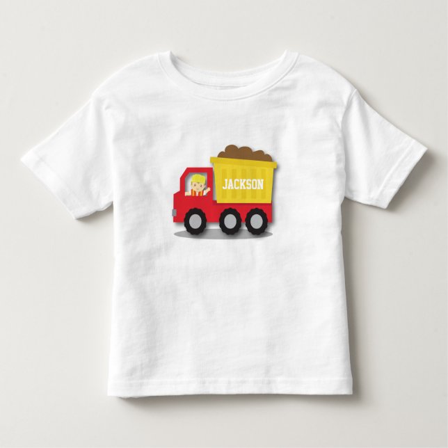 Camiseta De Bebé Camión Rojo Constructor Cute Boy Builder (Anverso)