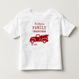 Camiseta De Bebé Camión rojo de granja familiar