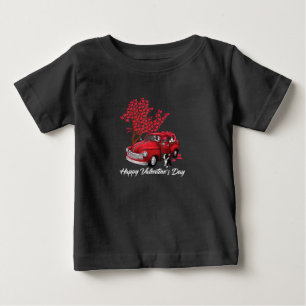 Camiseta De Bebé Camión Rojo Feliz Día de San Valentín Perro Terrie