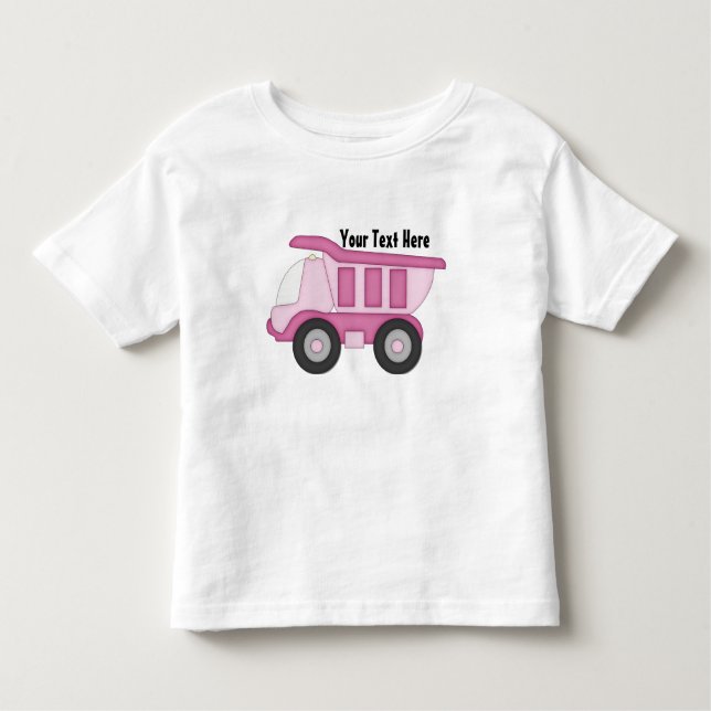 Camiseta De Bebé Camión rosa (personalizado) (Anverso)