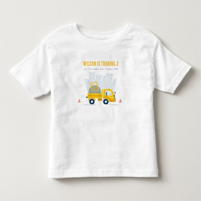 Camiseta De Bebé Camión volcado Vehículo de construcción Niños Cump (Anverso)
