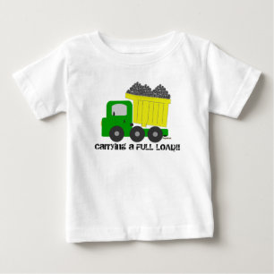 Camiseta De Bebé Camión volquete amarillo a carga plena