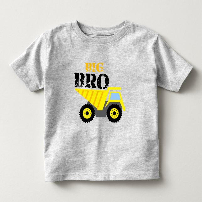 Camiseta De Bebé Camión Volquete Amarillo de Big Bro Construction (Anverso)