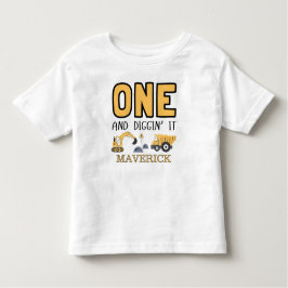 Camiseta De Bebé Camión Volquete Amarillo de Construcción Cumpleaño