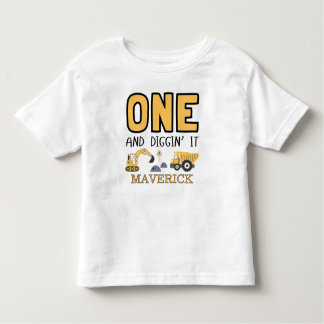 Camiseta De Bebé Camión Volquete Amarillo de Construcción Cumpleaño