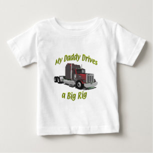 Camiseta De Bebé Camioneros - Teamsters - Maroon Big Rig - Papá