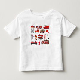 Camiseta De Bebé Camiones de Bomberos Rojos