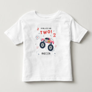 Camiseta De Bebé Camiones de coches monstruosos Cumpleaños 2do Nomb