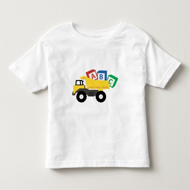 Camiseta De Bebé Camiones de construcción ABC (Anverso)