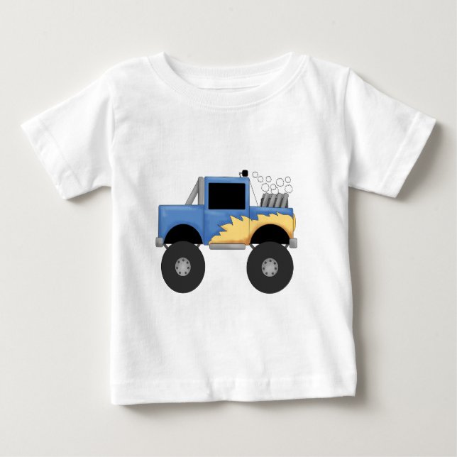 Camiseta De Bebé Camiones y regalos de Monstruo Azul (Anverso)