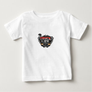 Camiseta De Bebé Camioneta Vida Grunge Deteriorado Rojo Cromo Gorra