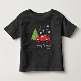 Camiseta De Bebé Camioneta Vintage de Árbol de Navidad Feliz Navida
