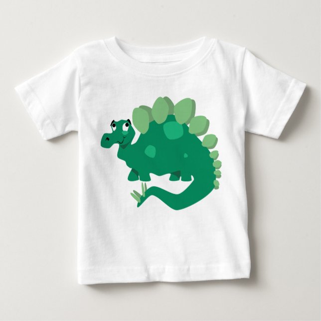Camiseta De Bebé Camisas Bebes Estegosaurus Verdes (Anverso)
