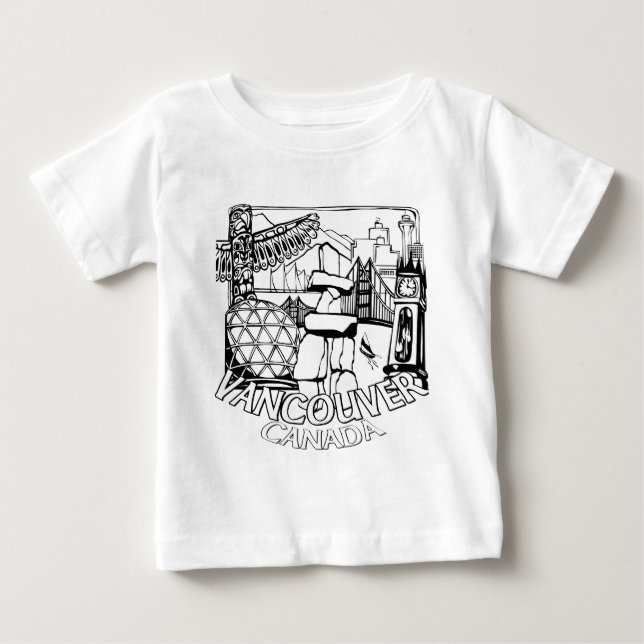Camiseta De Bebé Camisas conmemorativas de Vancouver Baby Tee emble (Anverso)