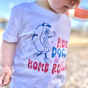Camiseta De Bebé Camisas de béisbol para niños perros calientes y v