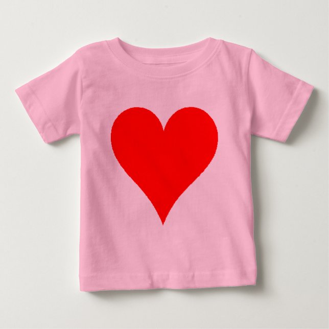 Camiseta De Bebé Camisas De Corazón Rojo Cuestas Para Chicas (Anverso)