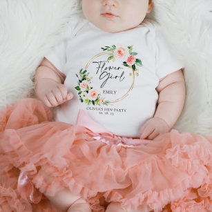 Camiseta De Bebé Camisas de la Chica de la Flor Floral de Rubor