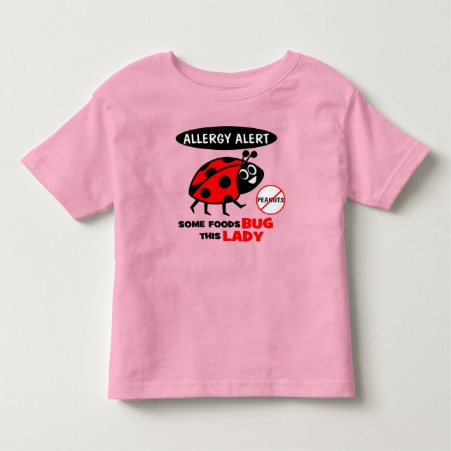 Camiseta De Bebé Camisas de Ladybug Alergia de cacahuete (Anverso)