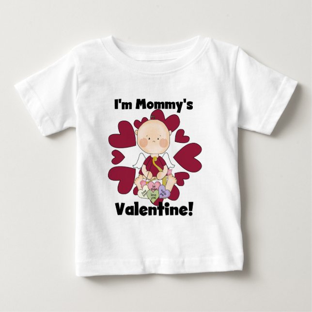Camiseta De Bebé Camisas de San Valentín de Boy Cupido Mommy (Anverso)