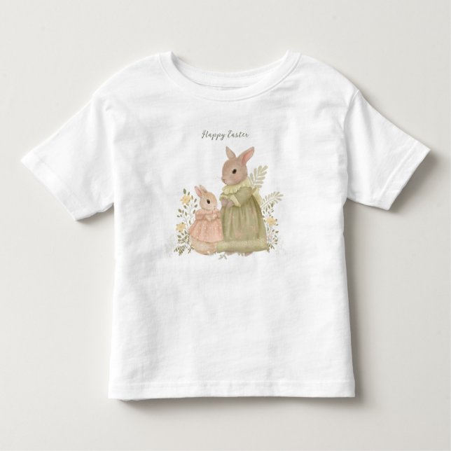 Camiseta De Bebé Camisas de Shabby Chic Easter Rabbit Toddler (Anverso)