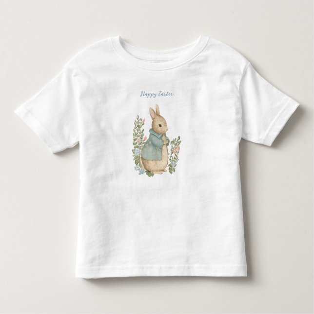 Camiseta De Bebé Camisas de Shabby Chic Easter Rabbit Toddler (Anverso)