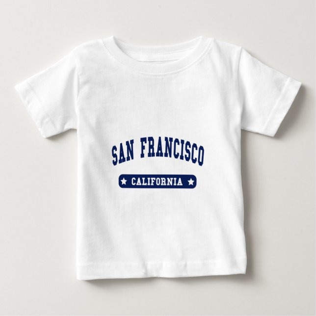 Camiseta De Bebé Camisas estilo Colegio San Francisco California (Anverso)