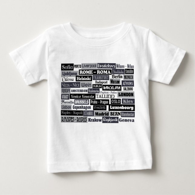 Camiseta De Bebé Camisas europeas para viajeros - elegir estilo y c (Anverso)