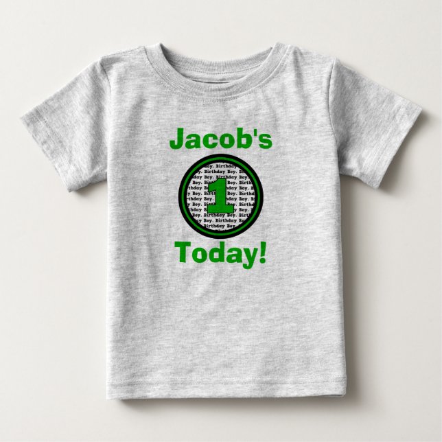 Camiseta De Bebé Camisas Green First Birthday Boy (Anverso)