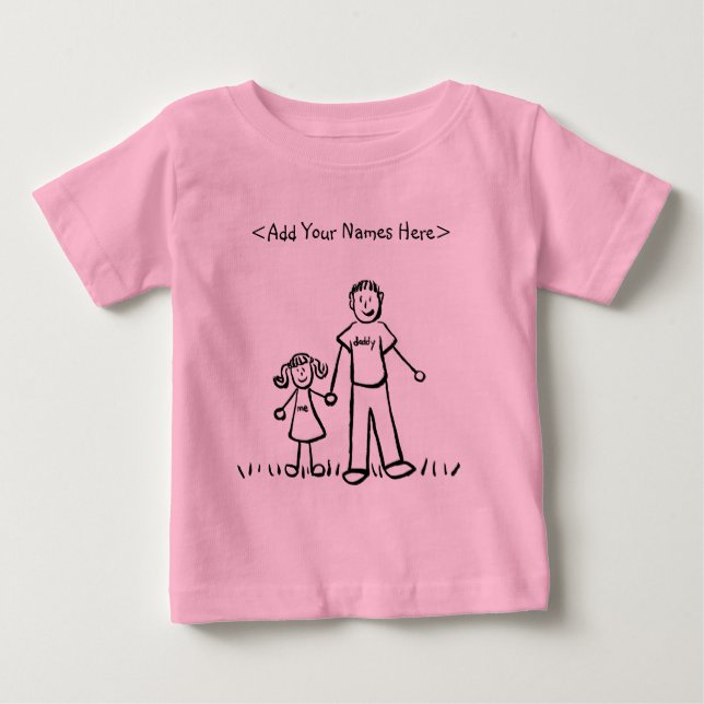 Camiseta De Bebé Camisas padre e hija (delante de nombres personali (Anverso)