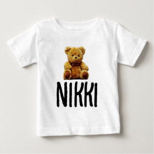 CAMISETA DE BEBÉ CAMISAS PARA NIÑAS TEDDY BEAR & NOMBRE
