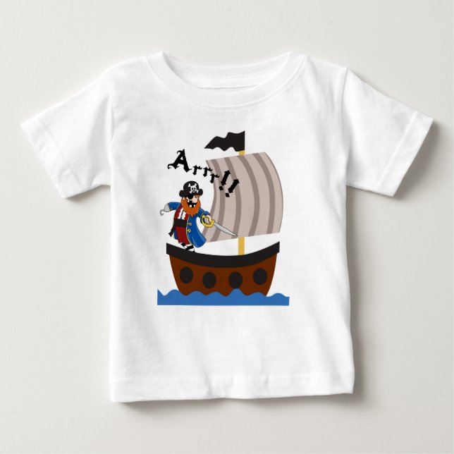 Camiseta De Bebé Camisas piratas y piratas (Anverso)