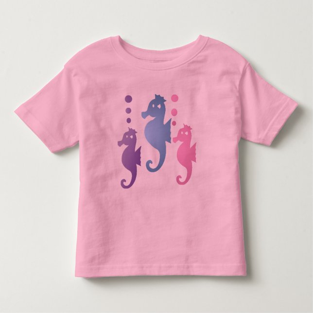 Camiseta De Bebé Camisas rosadas de Seahorse Toddler (Anverso)