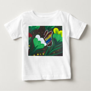 Camiseta De Bebé Camiseta-Arte hecha a mano-Flor de Mariposa 