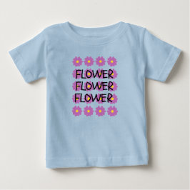 Camiseta De Bebé Camiseta azul bebé fina con flores