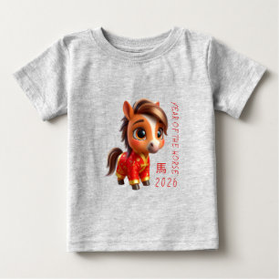 Camiseta De Bebé Camiseta bebé Caballo chino Año Nuevo 2026