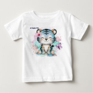 Camiseta De Bebé Camiseta bebé con un pequeño tigre azul